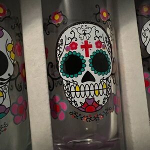 Colorful Sugar Skull Shooter Glass Set